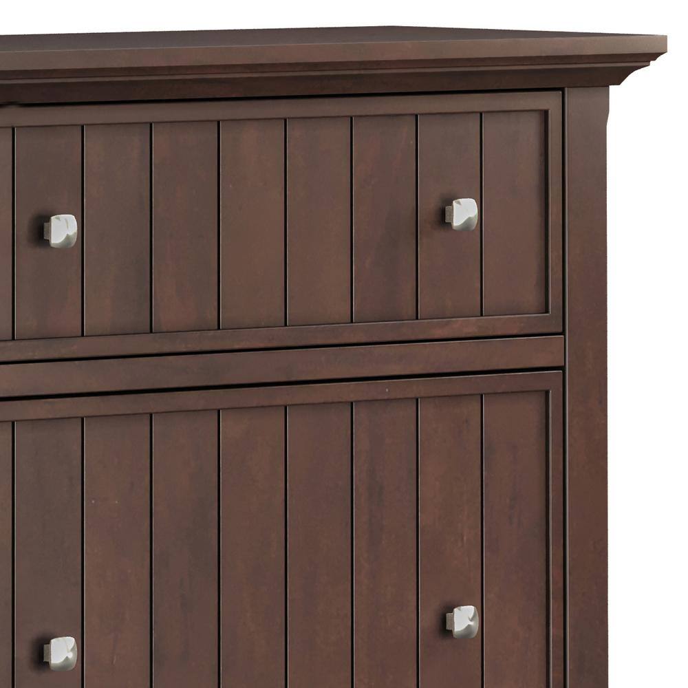 Brunette Brown Solid Wood 32" Entryway Shoe Storage Cabinet