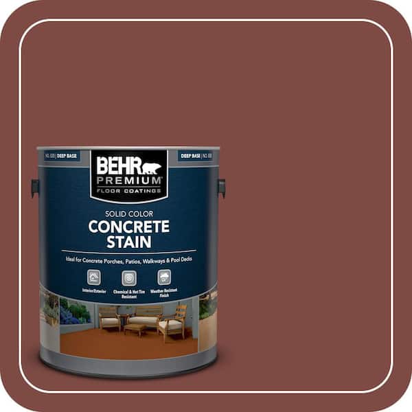 1 gal. #PFC-02 Brick Red Solid Color Flat Interior/Exterior Concrete Stain