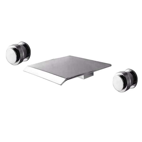 Mondawe Eleanor Double-Handle Wall Mounted Faucet in Chrome for Bathroom, Vanity, Laundry (1-Pack)