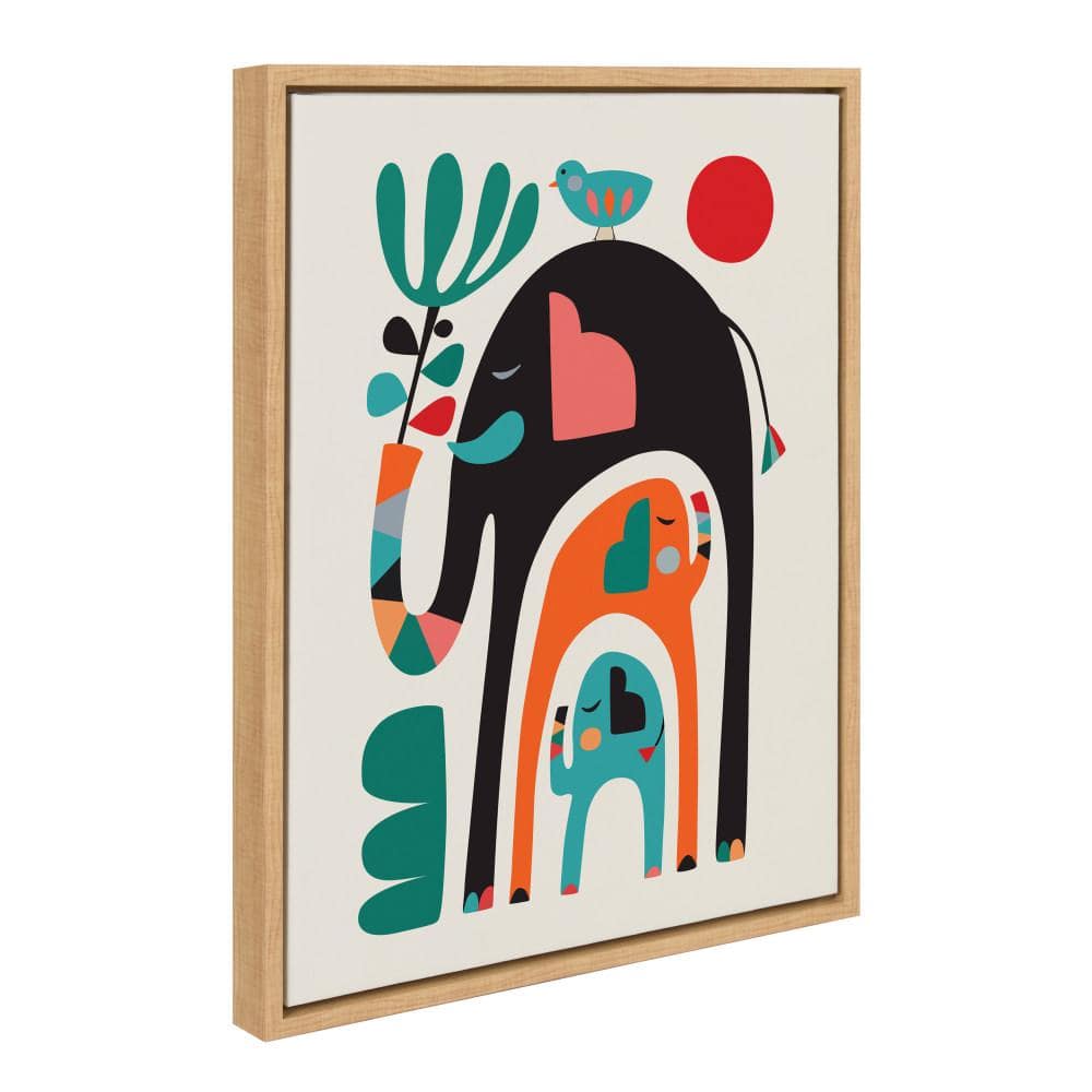 Colorful Abstract Elephant Canvas Print for Kids Nursery