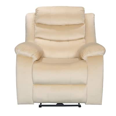 Beige Power Recliner with USB Port Pillow Top Arms Living Room Reclining Sofa Chair
