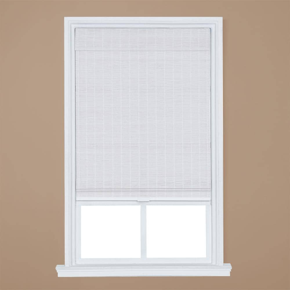White Cordless Bamboo Roman Shade 35 in. W x 64 in. L price history on PriceWatchPro