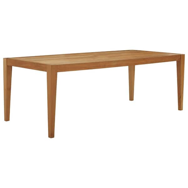 MODWAY Northlake 85 in. Natural Grade A Teak Wood Outdoor Dining Table