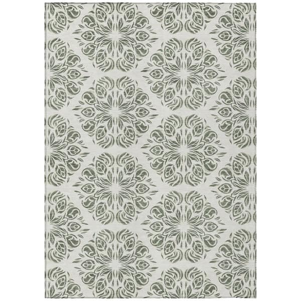 Chantille Machine Washable Indoor/Outdoor Abstract ACN2456 Basil 3 ft. x 4 ft. Area Rug