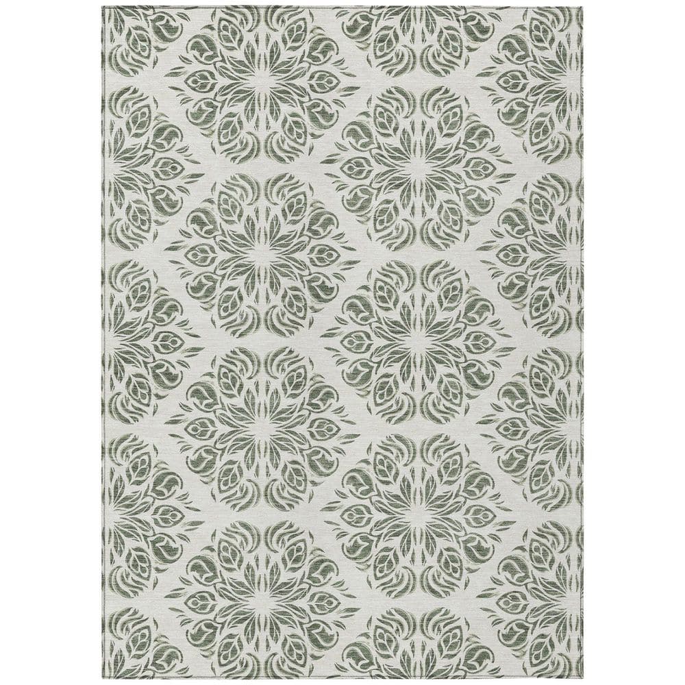 Chantille Machine Washable Indoor/Outdoor Abstract ACN2456 Basil 5 ft. x 7 ft. 6 in. Area Rug price history on PriceWatchPro
