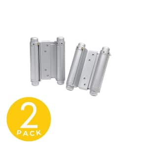 5 in. Galvannealed Double Acting Barrel Spring Squared Hinge with Non-Removable Pin - Set of 2