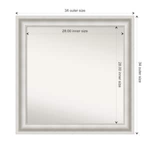 Parlor White 33.5 in. W x 33.5 in. H Custom Non-Beveled Recycled Polystyrene Framed Bathroom Vanity Wall Mirror