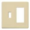 Lutron Fassada 2-Gang White 1-Toggle / 1-Decorator / Rocker Plastic Wall Plate-Ivory FG-2-TD-IV