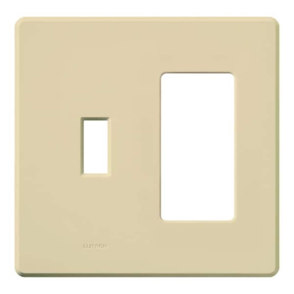 Fassada 2-Gang White 1-Toggle / 1-Decorator / Rocker Plastic Wall Plate-Ivory