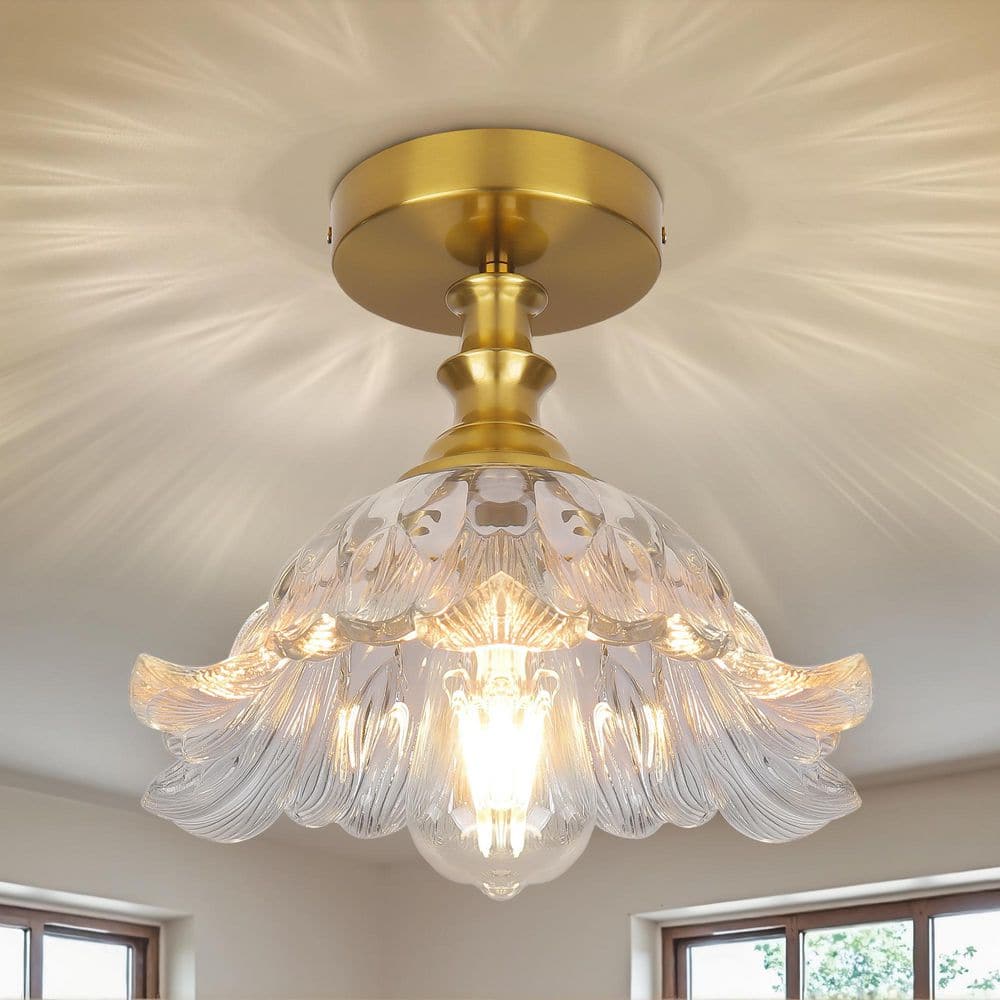 Merbotin BeamHaven 1-Light Semi-Flush Mount Vintage Ceiling Lights