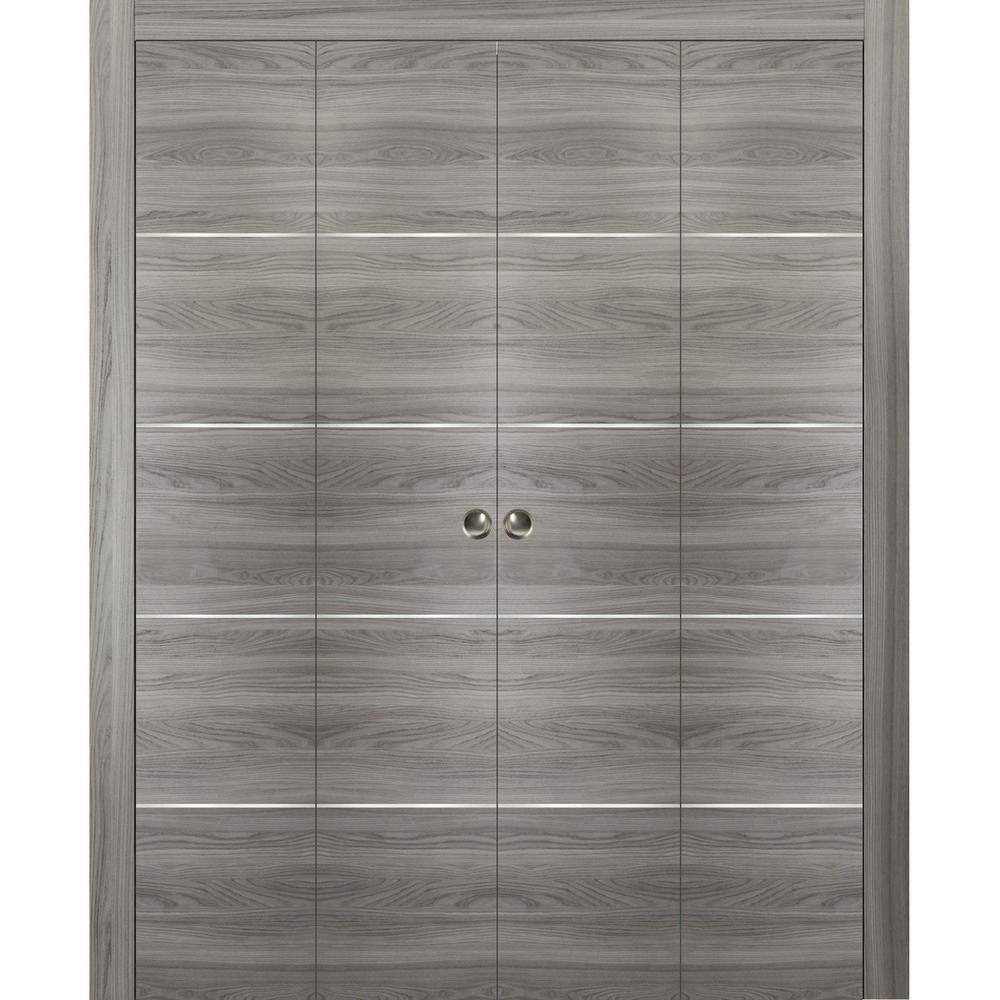 Sartodoors 0020 96 in. x 96 in. Flush Solid Core Wood Ginger Ash ...