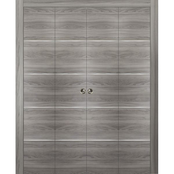 Sartodoors 0020 96 in. x 96 in. Flush Solid Core Wood Ginger Ash ...