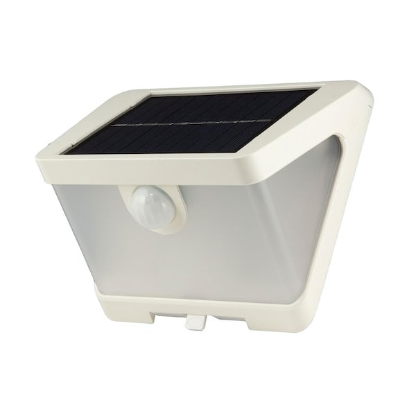 HALO SWL 70-Watt, White, Motion Activated, Outdoor Integrated LED Solar Wedge Light, Dusk to Dawn, 800 Lumens, 4000K