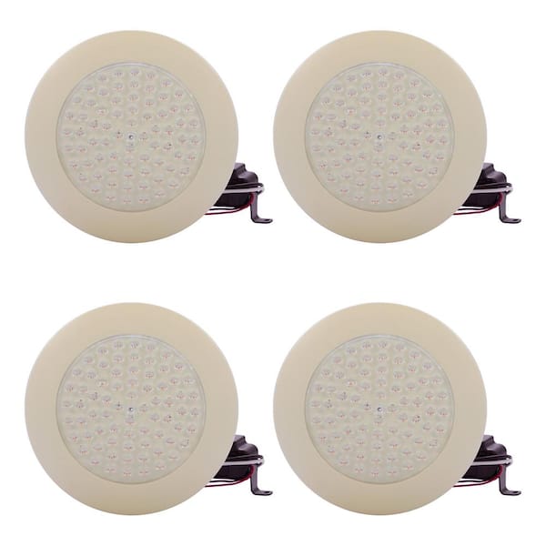 Unbranded CSE Inc. 6 in. 13-Watt LED 30° Beam Angle Dimmable Downlight Cathedral Ceiling Flush Mount 5000K Almond Trim (4-Pack)