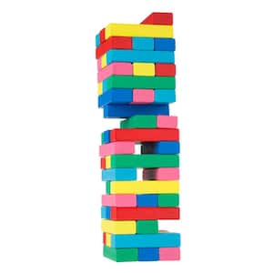 Classic Wooden Blocks Stacking Game with Colored Wood