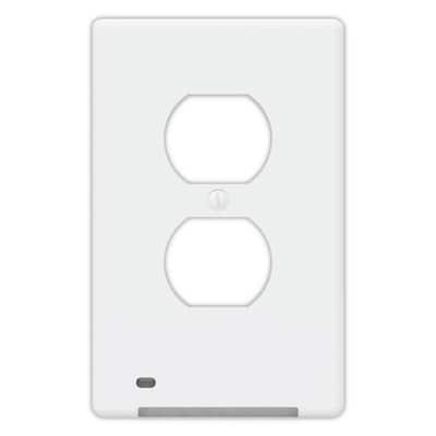 1-Gang White Standard Duplex Outlet Plastic Nightlight Wall Plate by Amerelle
