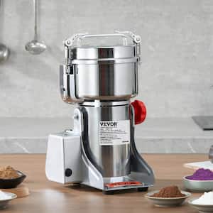 Electric Grain Mill Grinder, Stainless Steel Silver 10.6 oz Blade 3750-Watts Commercial Coffee Grinder