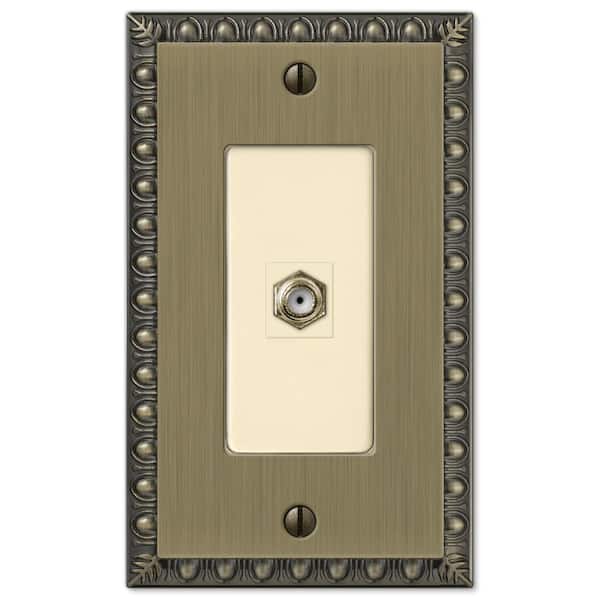 AMERELLE Antiquity 1 Gang Coax Metal Wall Plate - Brushed Brass