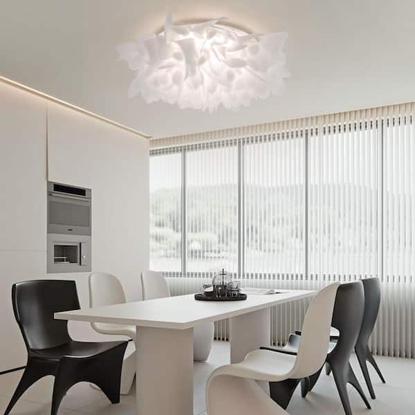 OUKANING 20.86 in. White Modern Flush...