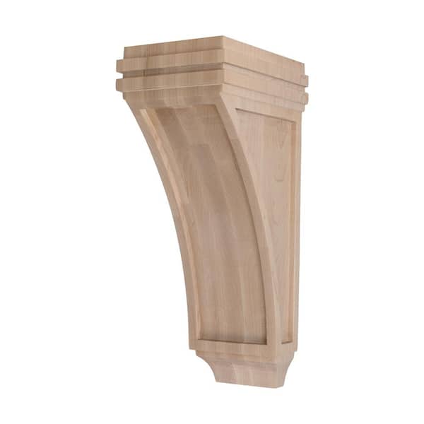 American Pro Decor 5 in. x 14 in. x 7 in. Unfinish North American Hard Maple Wood Arts and Crafts Corbel