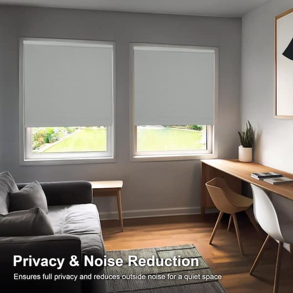 Chicology Gray Solid Cordless Blackout Privacy Vinyl Roller Shade