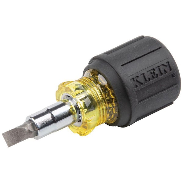Stubby Multi-Bit Screwdriver/Nut Driver- Cushion Grip Handle