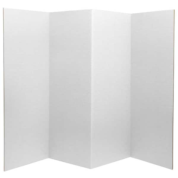 RED LANTERN 4 ft. Short White Temporary Cardboard Folding Screen - 4 Panels