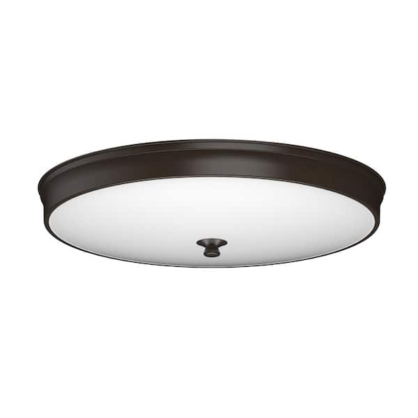 DYMOND 14 in. Transitional LED Ceiling Light Flush Mount Oil-Rubbed Bronze Thin Light Fixture For Kitchen Bedroom 3000K