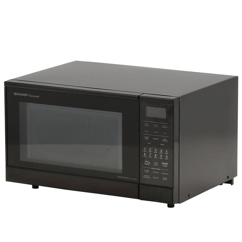 Sharp 0.9 cu. ft., 900 Watt Counter Top Convection Microwave in Black -  R830BK