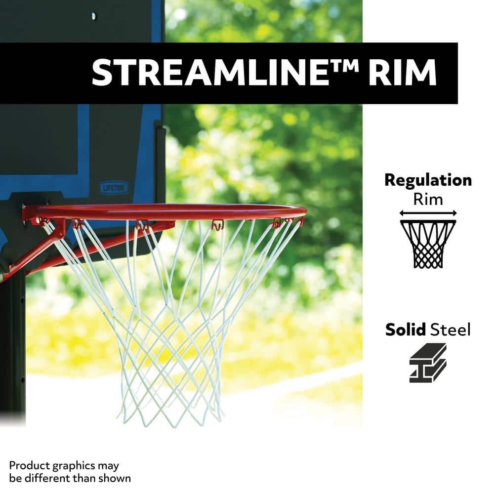 44" Black and Blue Acrylic Portable Basketball Hoop