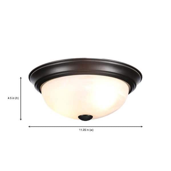 Designers Fountain - 11 in. Small 2-Light Oil Rubbed Bronze Ceiling Light Flush Mount