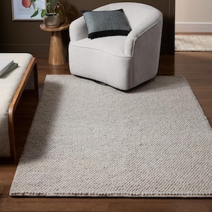 Olea Bubble Texture Brown 8 ft. x 10 ft. 100% Wool Area Rug