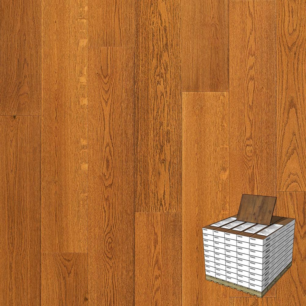 Pergo Defense+ Hales Oak 3/8 in. T x 7.5 in. W Waterproof Distressed Engineered Hardwood Flooring (1104.3 sq.ft/pallet), Medium -  HDO48-09P