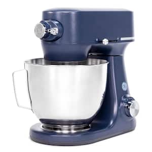 5.3 Qt. 7-Speed Sapphire Blue Stand Mixer with Coated Flat Beater, Coated Dough Hook, Wire Whisk, and Pouring Shield