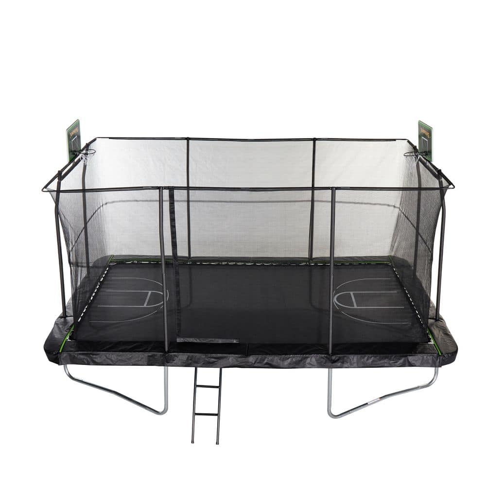 JUMPKING 10 ft. x 15 ft. Rectangle Trampoline with 2 Powder Coated