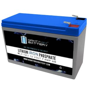12-Volt 7Ah Deep Cycle Lithium Iron Phosphate (LiFePO4) Rechargeable and Maintenance Free Battery