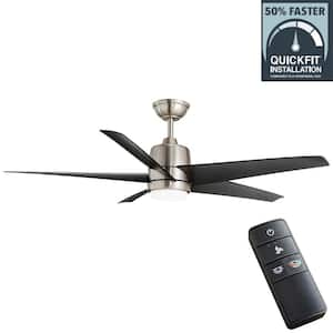 Mena 54 in. White Color Changing Integrated LED Indoor/Outdoor Brushed Nickel Ceiling Fan with Light Kit and Remote