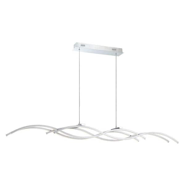 Eurofase Sly Collection 26-Watt Silver Integrated LED Pendant