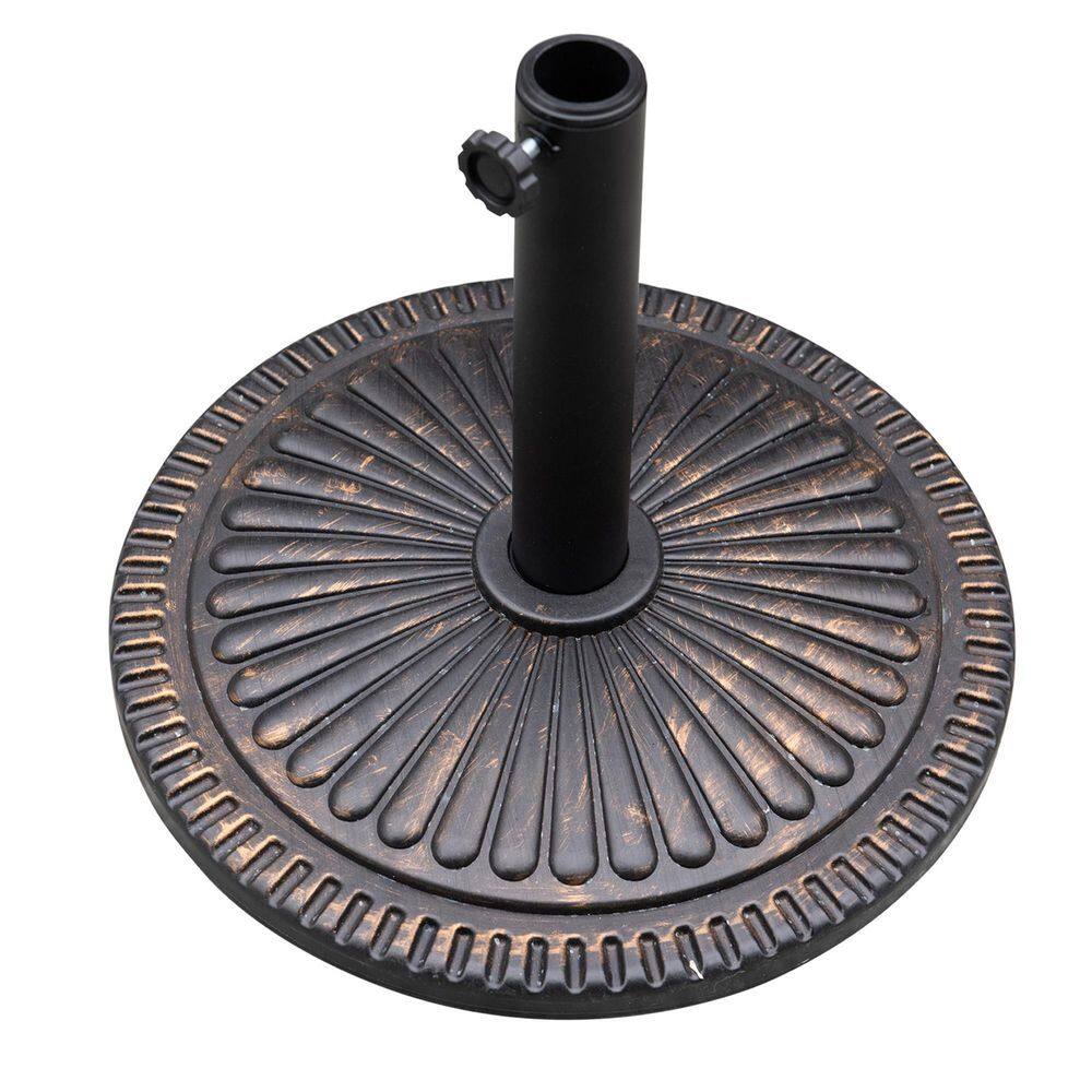 18 in. Outdoor Patio Umbrella Base Market Umbrella Holder in Bronze