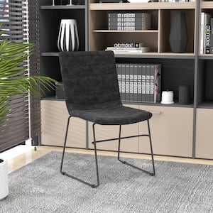 Ergonomic Office Chair Upholstered Guest Side Chair with Powder-Coated Stainless Steel Base Zylar Series in Charcoal