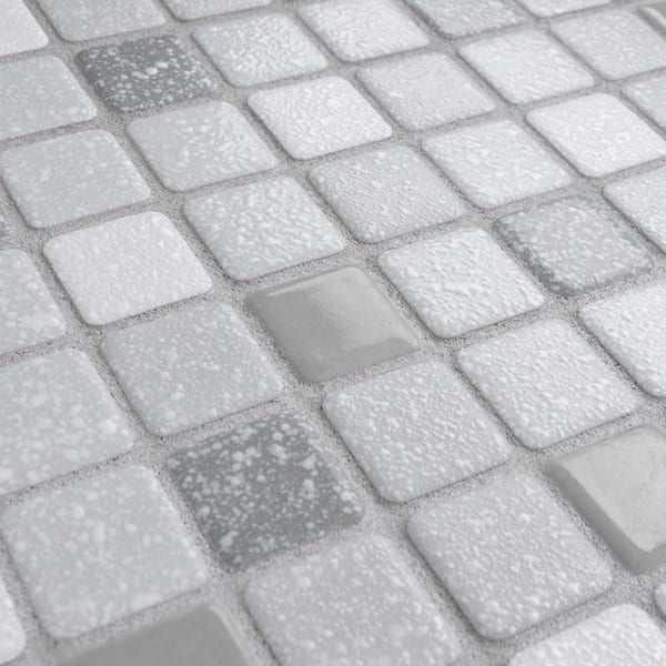 Merola Tile Crystalline Square Grey 11-3/4 in. x 11-3/4 in. Porcelain Mosaic  Tile (9.8 sq. ft./Case) FKOSRR08 - The Home Depot