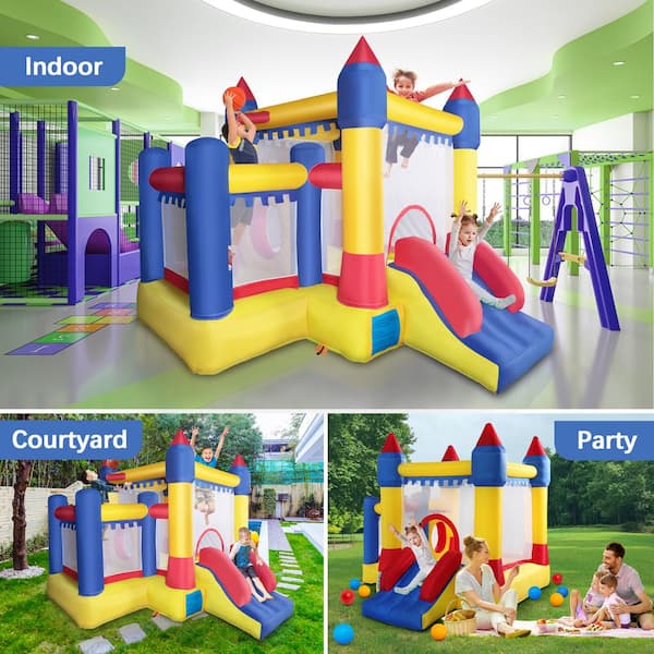TOBBI Inflatable Bounce House Kid Jump and Slide Castle Bouncer with  Trampoline TH17P0167 - The Home Depot