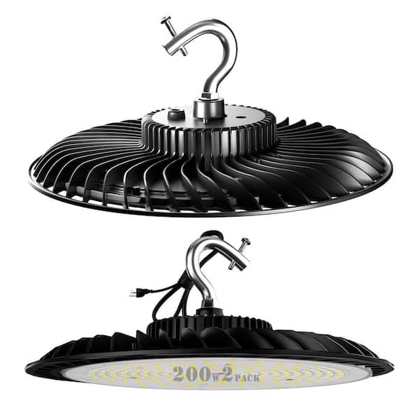 bulbeats 2-Pack of 200-Watt LED High Bay Light 30000LM High Bay LED Shop Lights AC100-277V Commercial Bay Lighting for Warehouse
