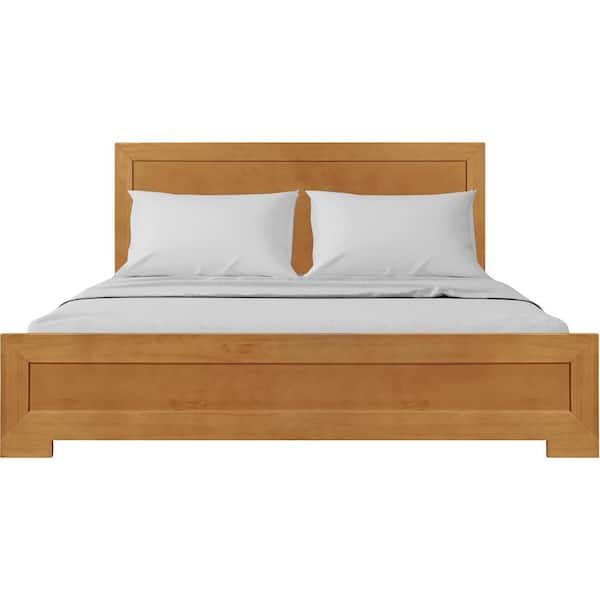 Oxford Medium Wood Oak Queen Platform Bed