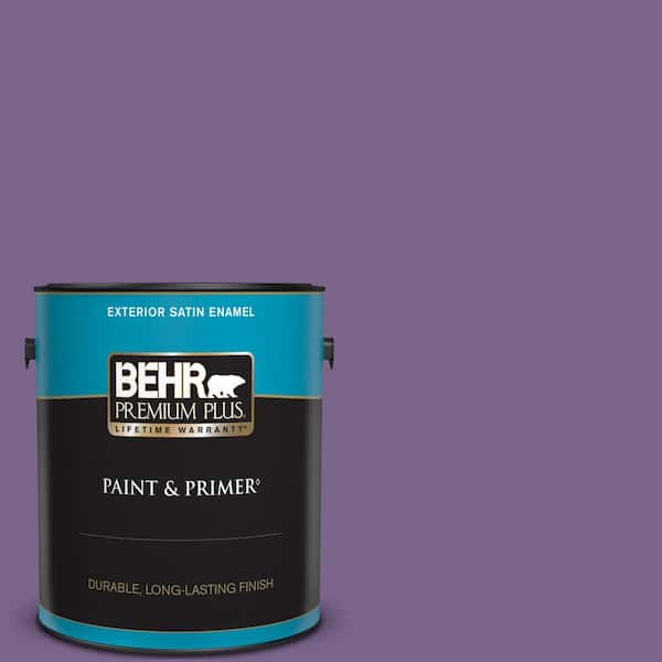 BEHR PREMIUM PLUS 1 gal. #M570-6 Notorious Satin Enamel Exterior Paint & Primer