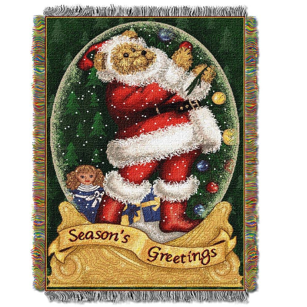 THE NORTHWEST GROUP Snowglobe Teddy Lic Holiday Tapestry Throw 1GEN051000003RET The Home Depot