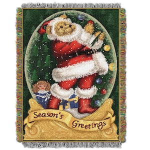 Snowglobe Teddy Lic Holiday Tapestry Throw