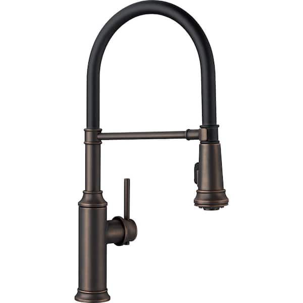 Blanco EMPRESSA Single Handle Gooseneck Pull-Down Sprayer Kitchen Faucet in Oil-Rubbed Bronze