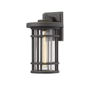 Jordan Oil Rubbed Bronze Outdoor Hardwired Wall Lantern Sconce with No Bulbs Included