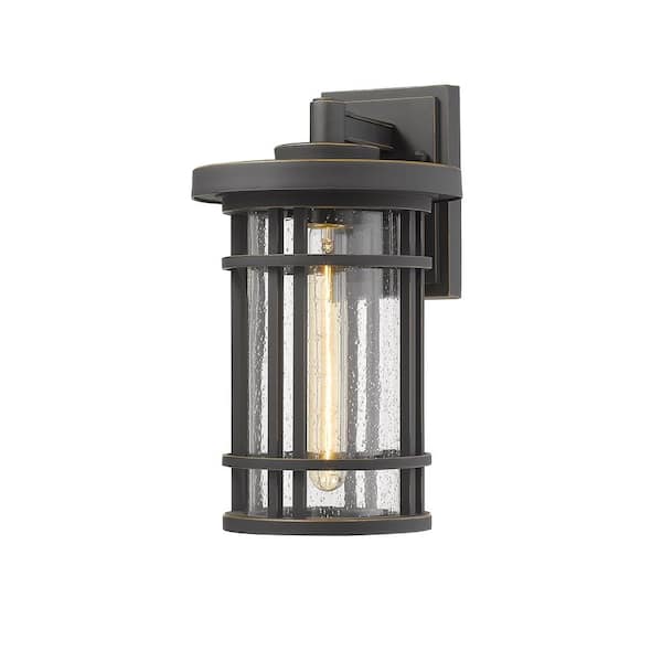 Unbranded Jordan Oil Rubbed Bronze Outdoor Hardwired Wall Lantern Sconce with No Bulbs Included